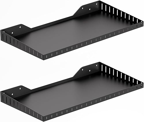 PEKGRIL Paquete de 2 estantes de pared de garaje, estantes de garaje resistentes de 1 x 2 pies, estantes de almacenamiento montados en la pared para