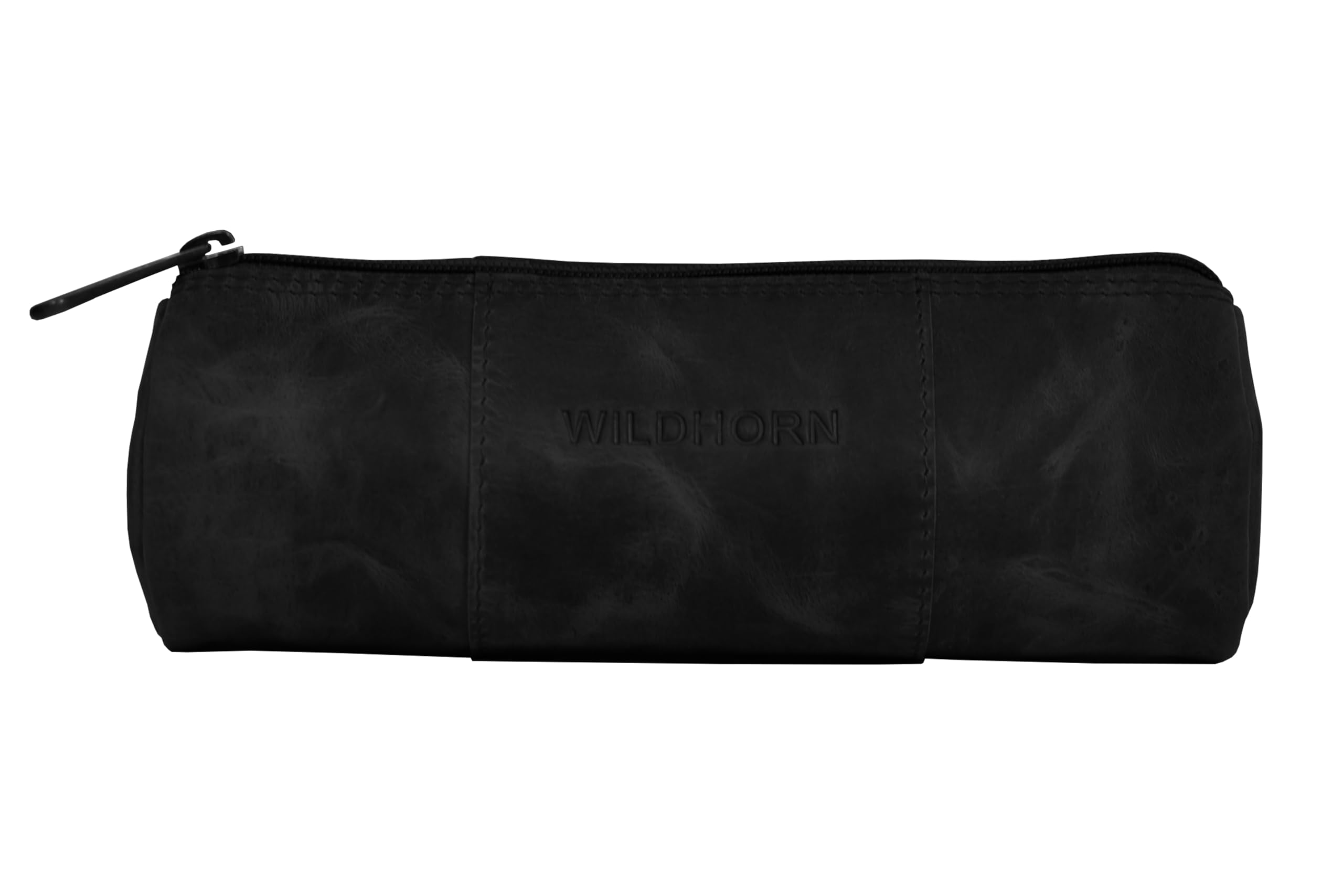 WildHorn Premium Leather Pencil Pouch | Zipper Pen Case for Students, Professionals & Office Use | Durable Stationery Organizer for Pens, Pencils, Markers & Accessories (Black HU)-image-42