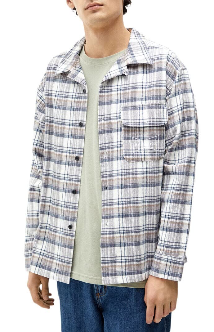 Budweiser Men's by PacSun Workman Flannel Shirt - Black/Gray Size