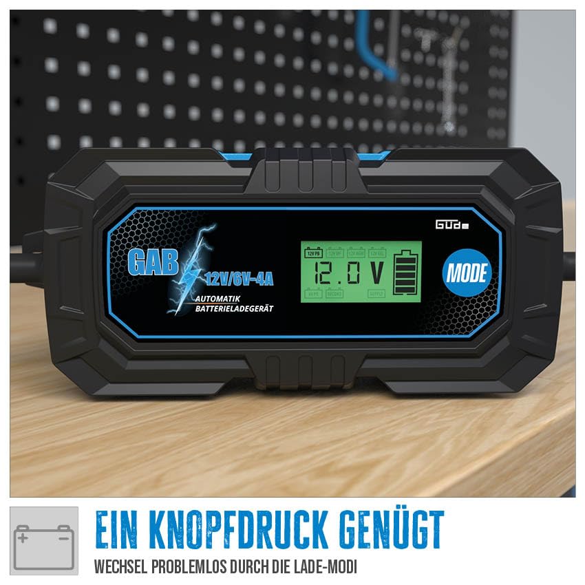 GÜDE GAB 12V/6V-4A automata akkumulátor töltő , akku töltő , autó aksi