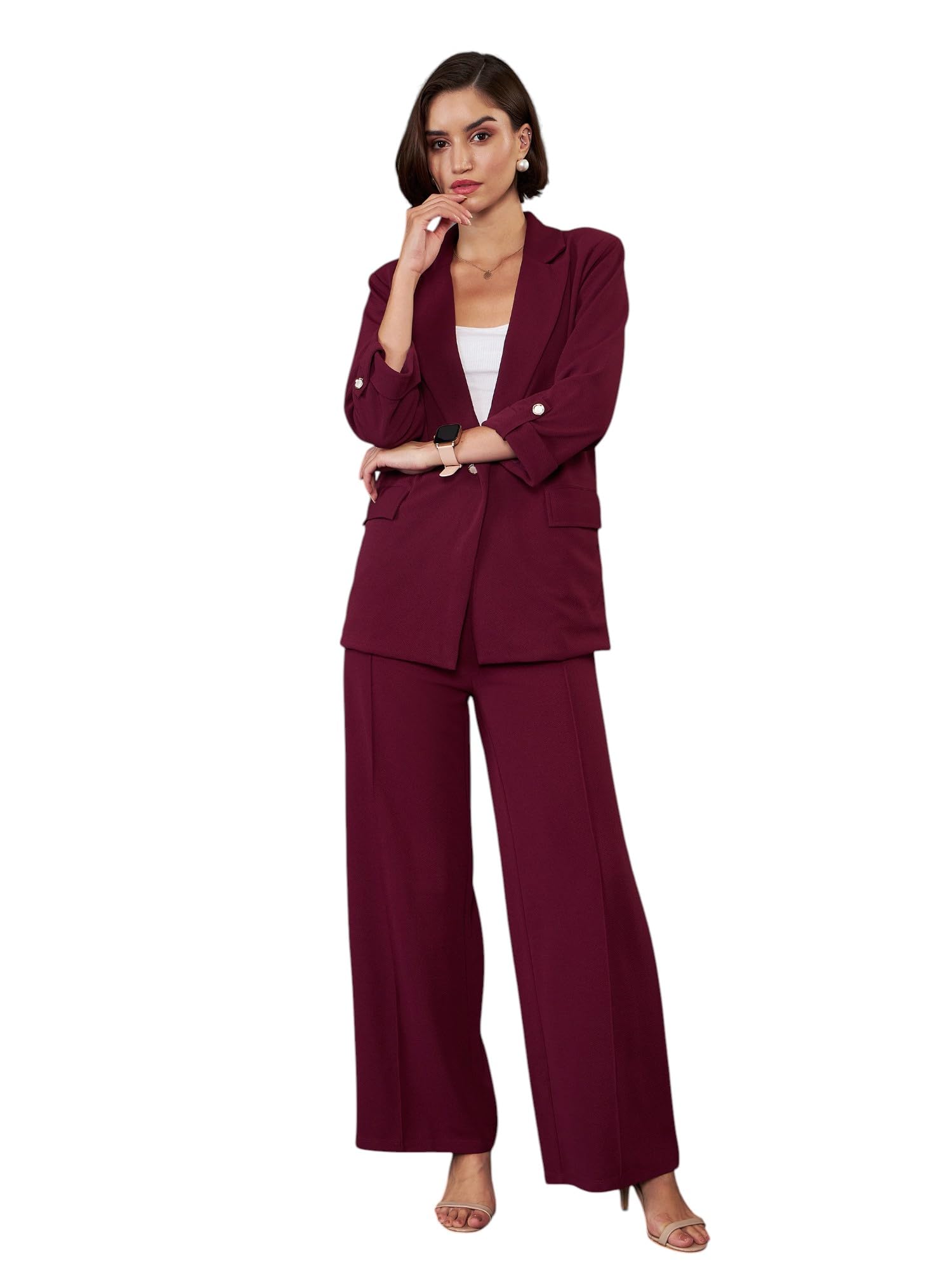 sassafras worklyf Women's Karera Knit Blazer/Palazzo Pants-picture-20