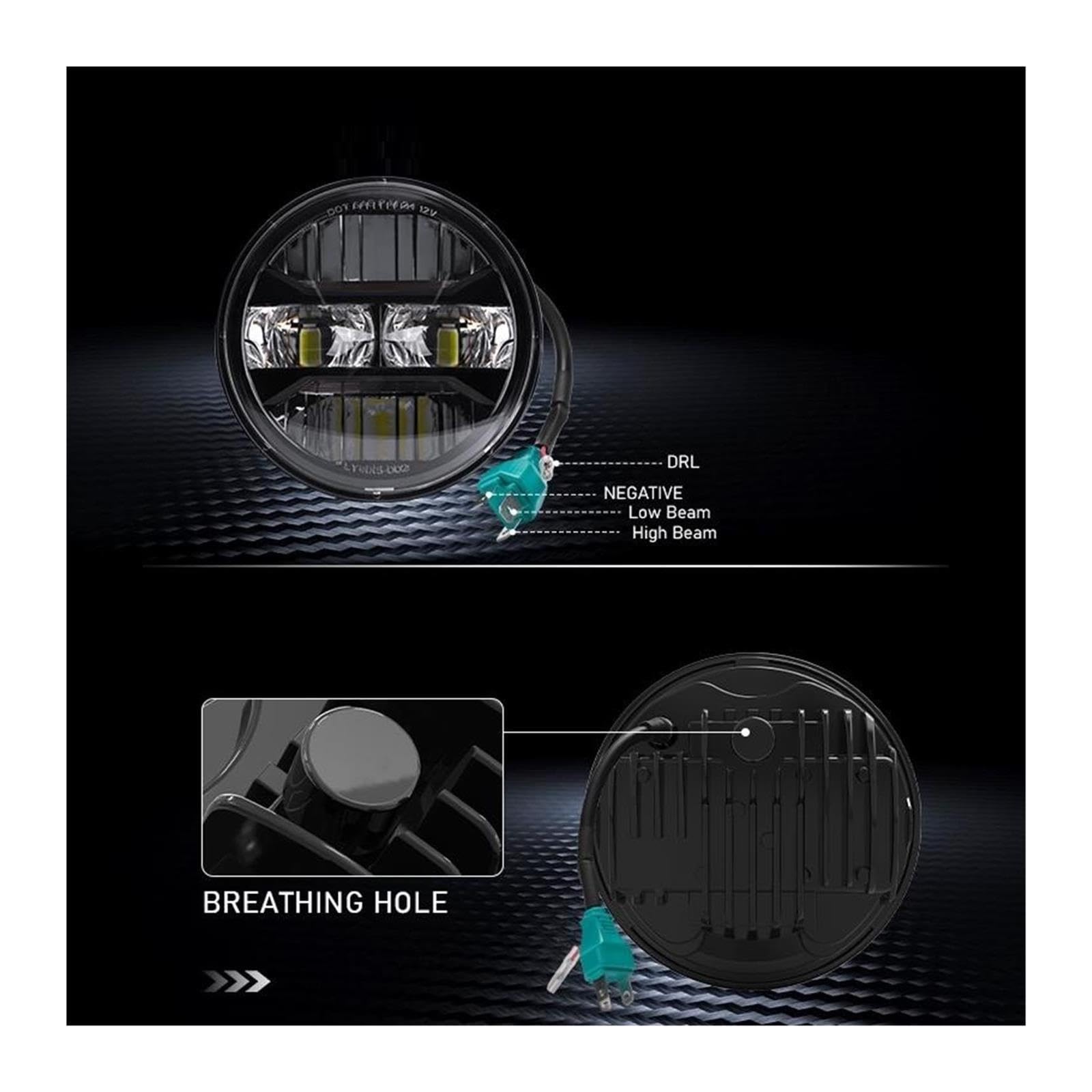 Pasuje do uniwersalnego reflektora motocyklowego Harley Sportster