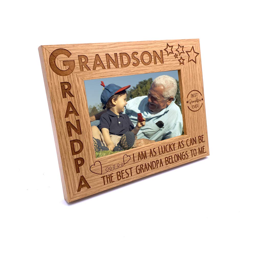 Ukgiftstoreonline Grandpa And Grandson Wooden Photo Frame Gift (4 X 6 Inch)