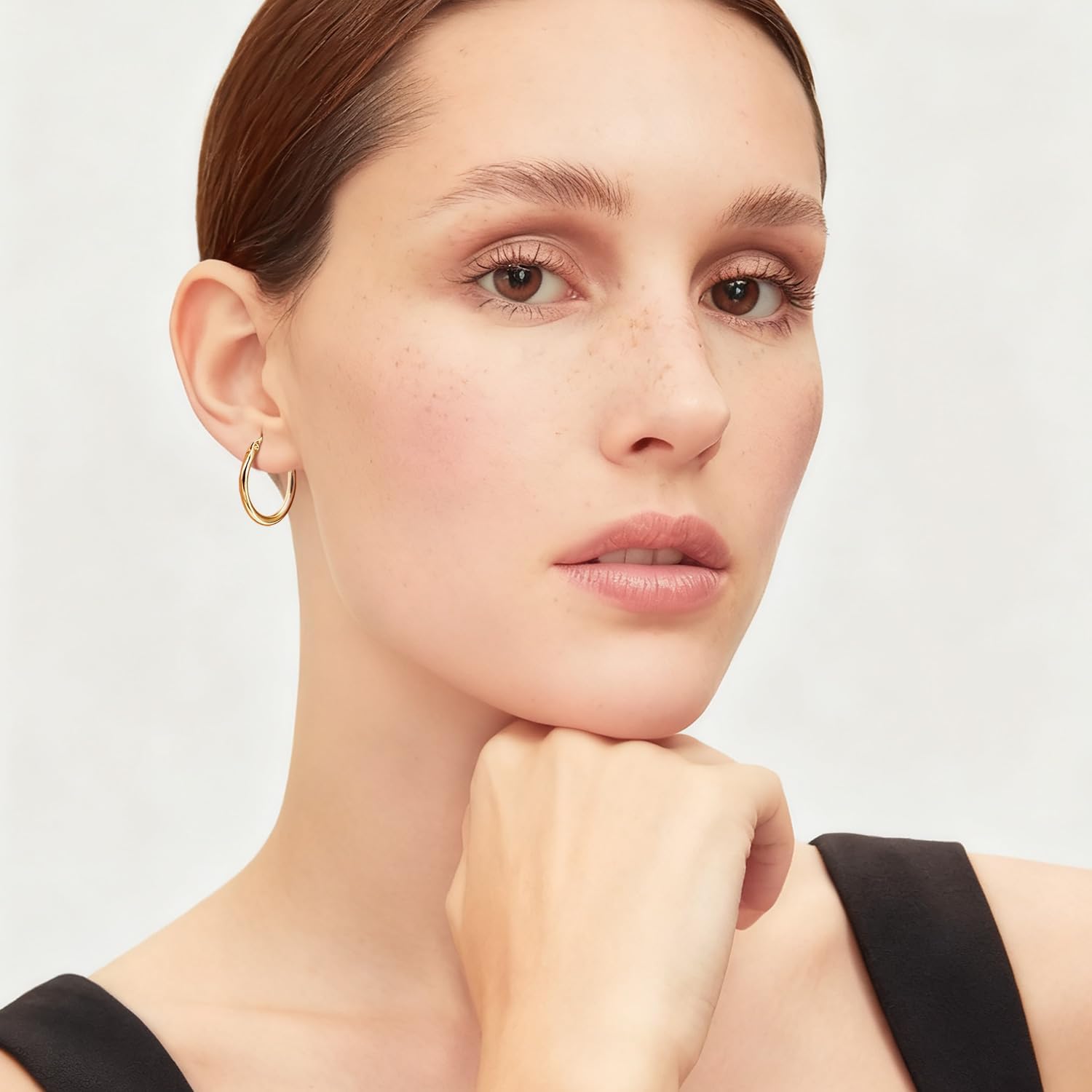 14K Gold Earrings for Women 14K Gold Hoop Earrings for Women Dainty Hoop Earring for Womens Hoops Sleek Chic Womens Hoops Earring 12/14/16/18/20/25/30mm - Image 3