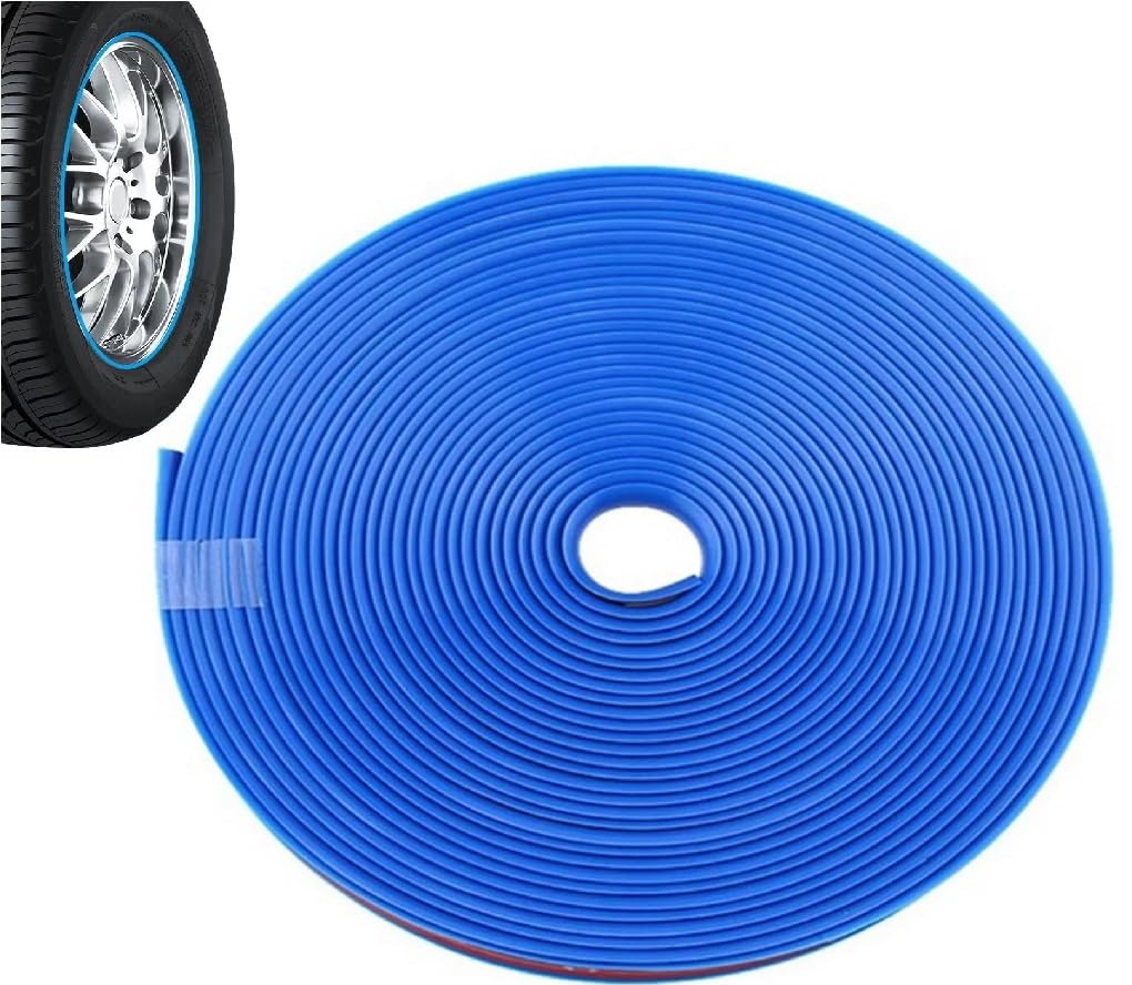 8M Blue Rimblades Alloy Wheel Edge Ring Rim Protector Tire Guard Rubber Moulding