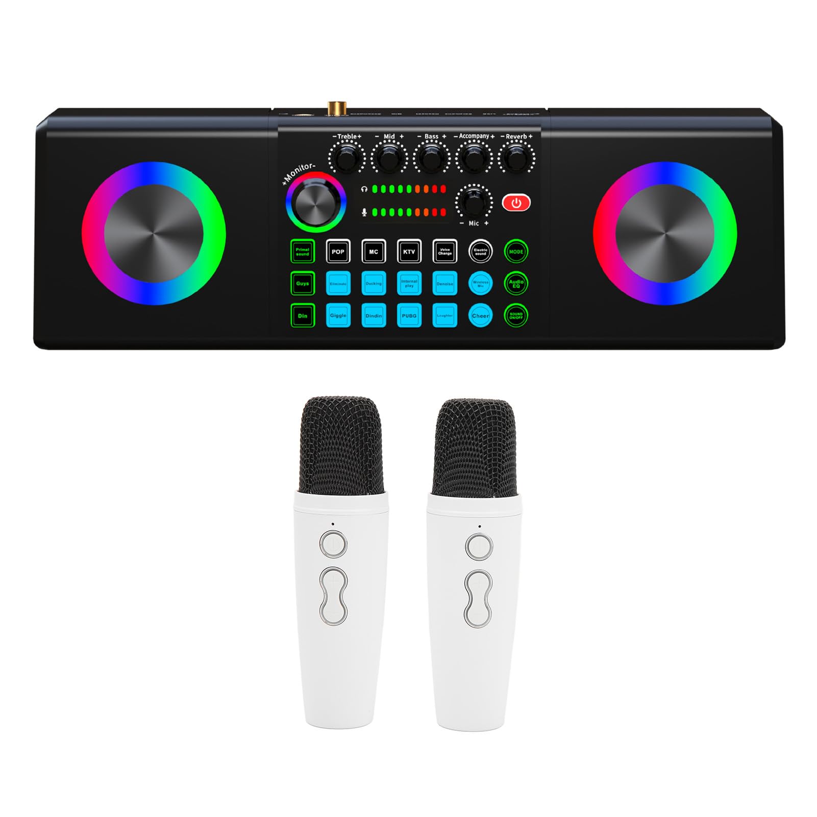 Macchina per Karaoke Microfoni Portatili Bluetooth Doppi Esperienza Sonora Coinvolgente per Feste in Casa, Matrimoni, Campeggi