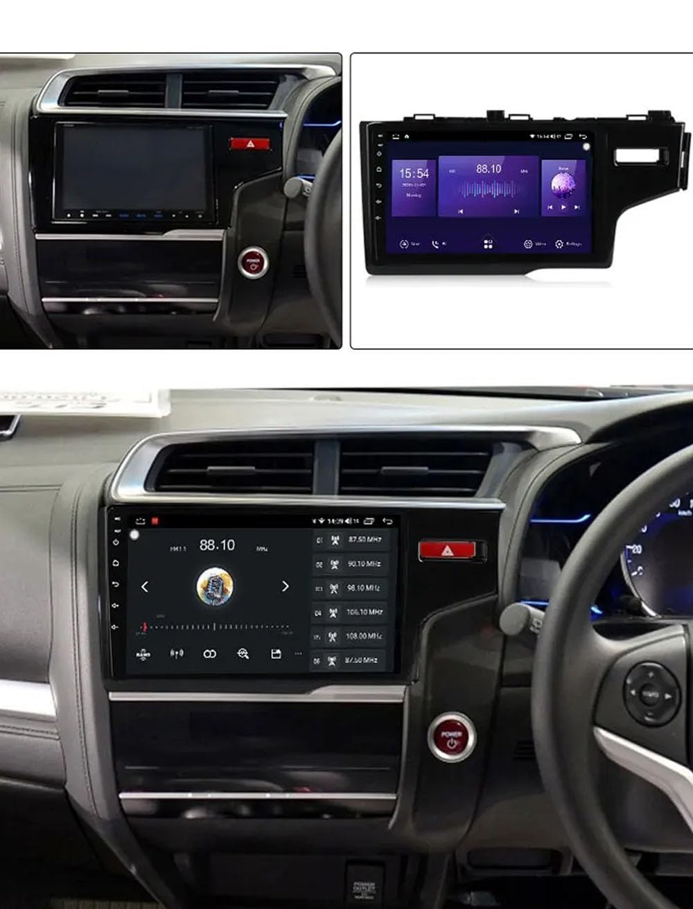 Radio Samochodowe dla Honda Jazz Fit 2014-2015 Przenośny OdtwarzaczDotykowym Hd, Bluetooth, Wi-Fi, Radiem, Wideo I Muzyką; Mirror Link, 4 Rdzeń 1G+16G