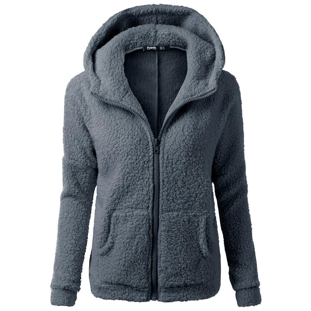  Plus Size Women's Winter Coats Warm Sherpa Fuzzy Hooded Jacket
| Casual Fall Plus Size Hoodie Coats Shaggy Sherpa Outwe