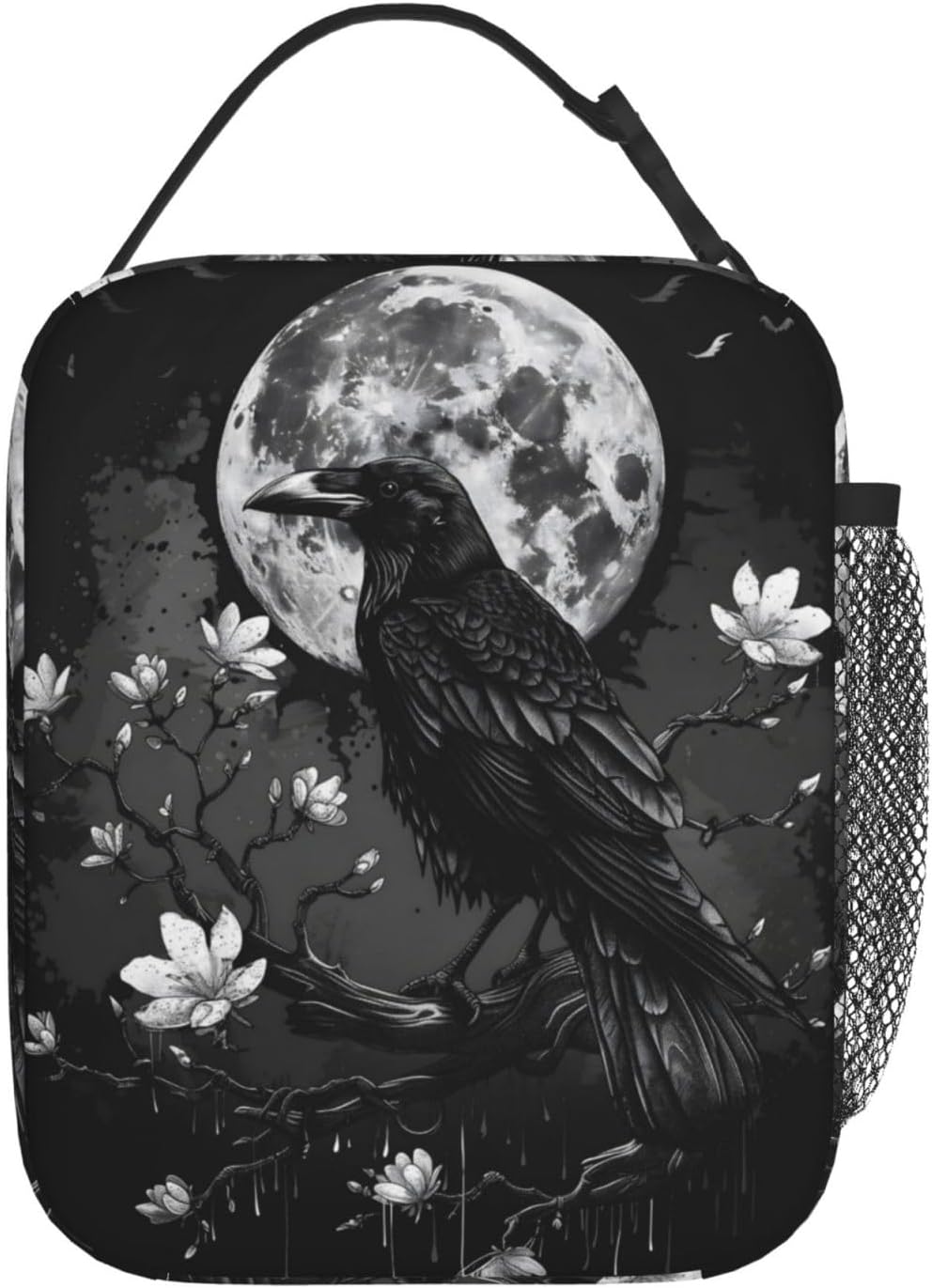 Gothic Raven and Moon Lunch Box for Women Men, Insulated Lunch Box, Reusable Lunch Bag for Office, Work, Picnic, Travel