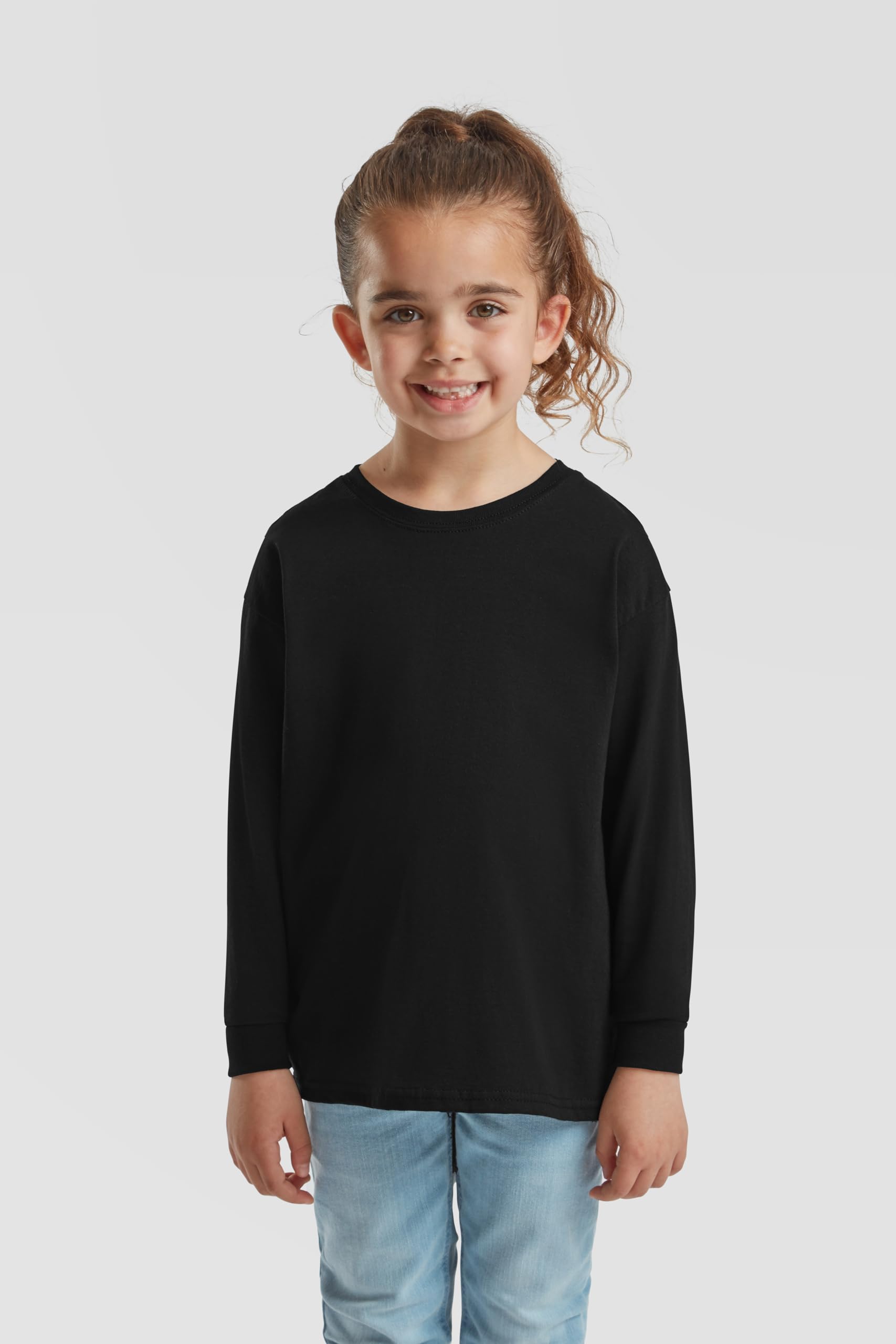 Fruit of the Loom 10er Pack Kids Valueweight Long Sleeve T | Kinder Langarmshirt aus hochwertiger Baumwolle für Jungen & Mädchen + gratis MyShirt Stoffbeutel