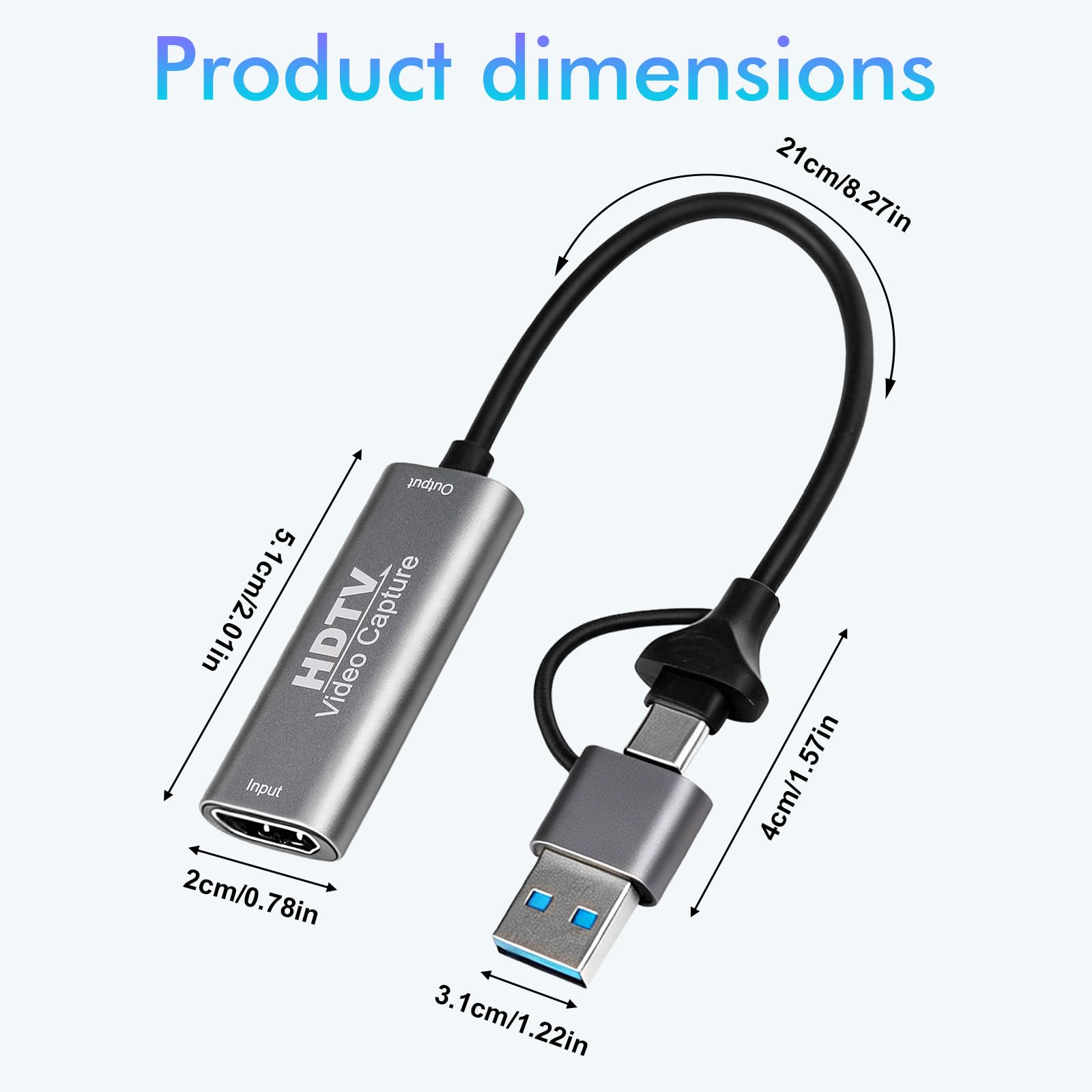 Scheda Acquisizione Video, 4K 30Hz Capture Card, Adattatore USB HDMI, 1080P USB C 2.0 per PC, Switch, PS5, Xbox, MacBook, iPad, Camera, Streaming, Insegnamento Online