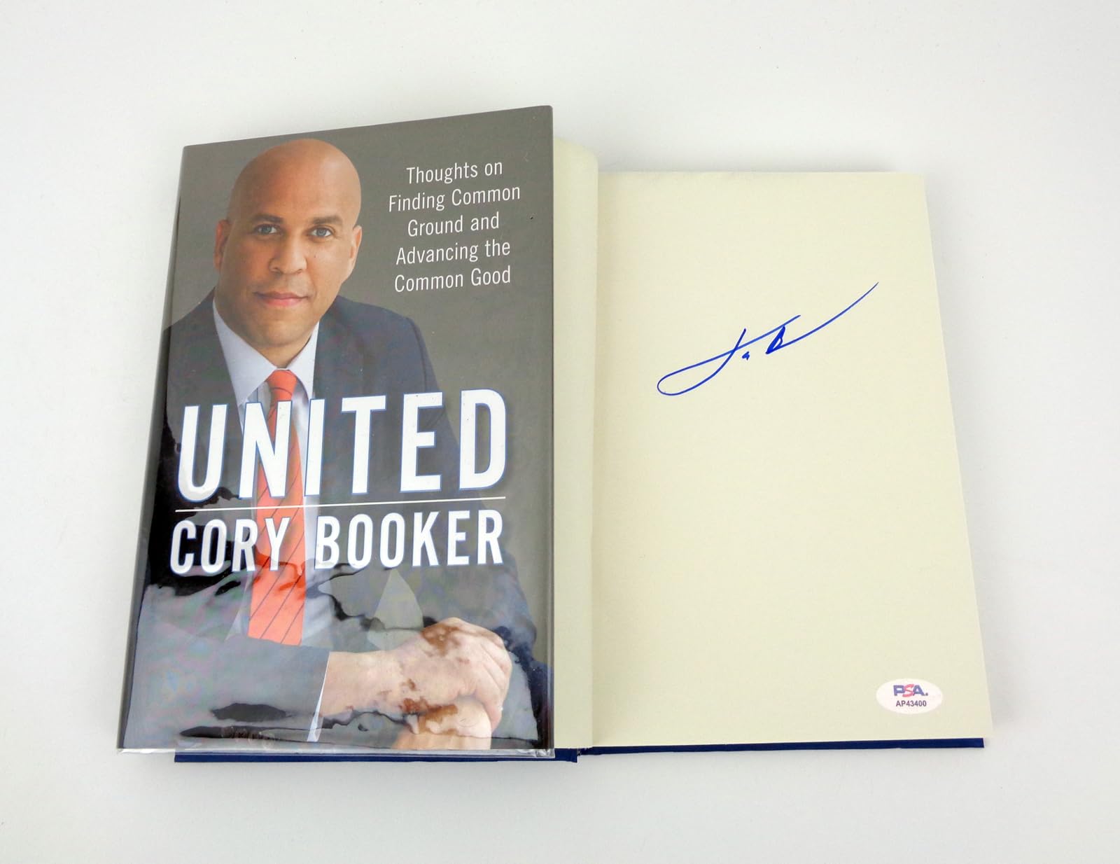 cory booker nj senator signed autograph united 1st edition book psadna coa