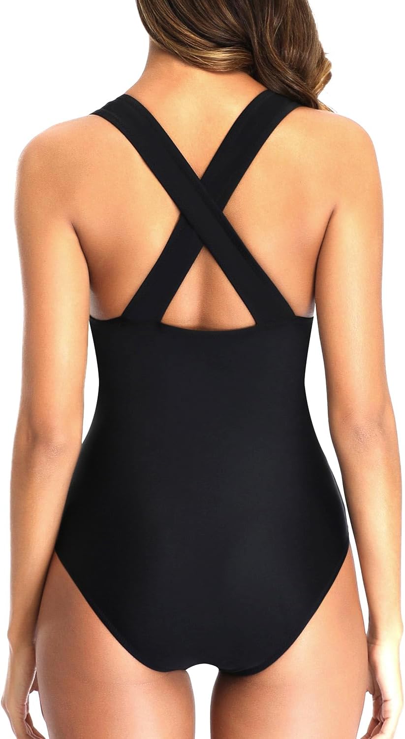 Tempt Me Women Sexy One Piece Swimsuits Deep V Neck Bathing Suits Plunge Hollow Out Swimwear - Image 2