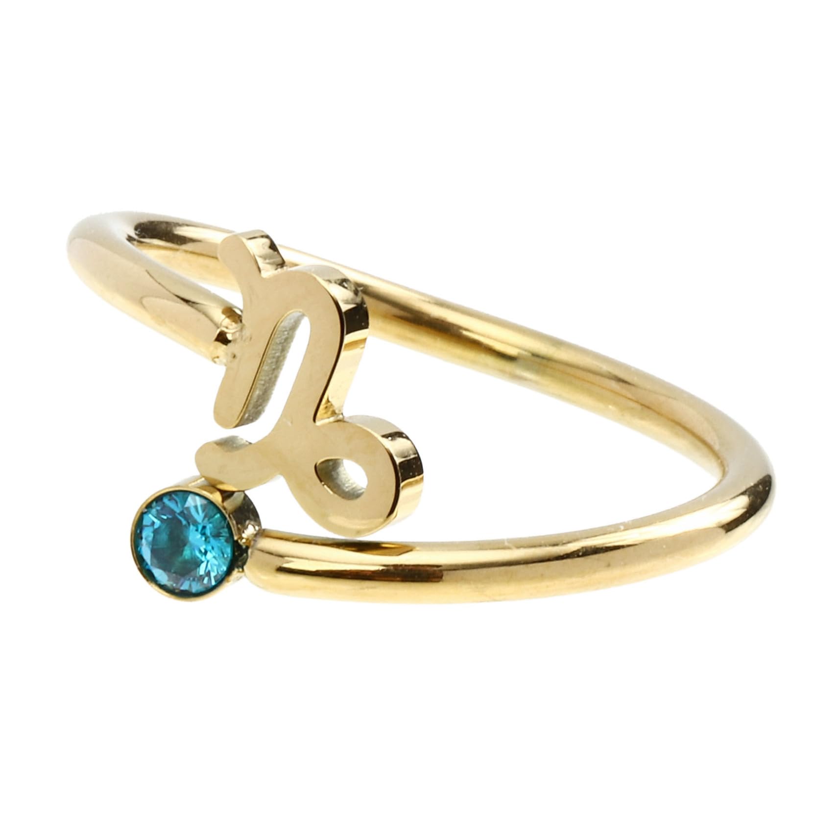 Mipcase Anillo Abierto Ajustable del Zodiaco Escorpio Circonita Dorado | Acero Inoxidable y Zircon, 1 Pieza, Uso Diario y Noche, para Mujer y Niña