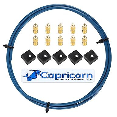 review Creality Upgrade 3D Printer Kit with Capricorn Premium XS Bowden Tubing 1M and 5pcs Silicone Sock and 10pcs 0.4mm Nozzle, for Ender-3 Series Ender-5 Series CR-10 Series