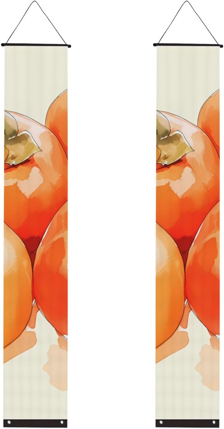 Four Persimmons Porch Banner For Front Door, Outdoor Indoor Party Banner For Graduation Halloween Christmas Decorations