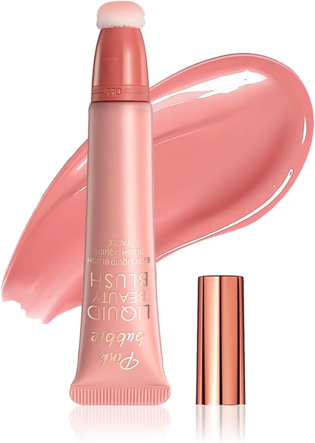 Vloeibare blush make-up toverstaf, matte blush crème vloeibare blush voor wangen en lippen, gezicht blush beauty stick met zachte kussenapplicator, langdurige, gemakkelijk mengbare