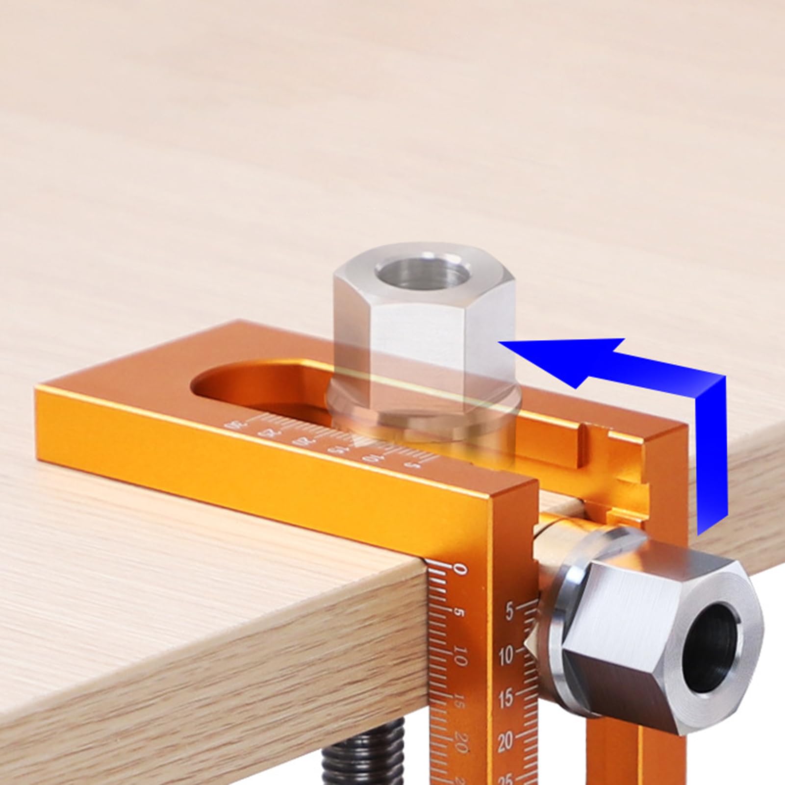 Rückpralllochöffner – verdeckte Halterung, 10 mm Vorrichtung, verstellbare Hardware-Installateur Schablone mit Tiefenanschlag für Kleiderschrank, Möbel, Schränke, Türen, Schränke, Schränke, Schubladen