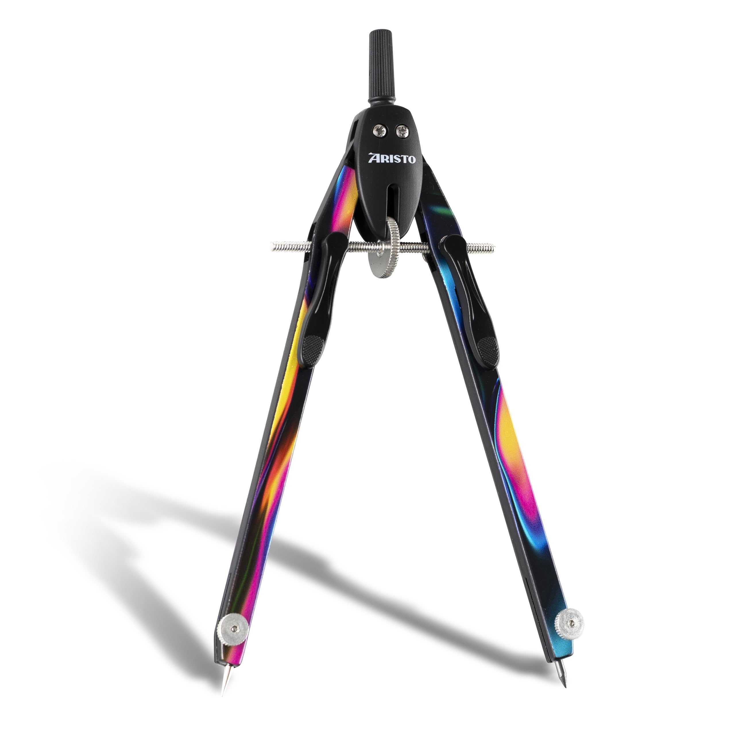 Aristo AR552815-24 BTS cyrkiel z nieregulowanymi kółkami (koła do 340 mm średnicy, odlew cynkowy, 2 wkłady zapasowe i igła zapasowa), dark iris