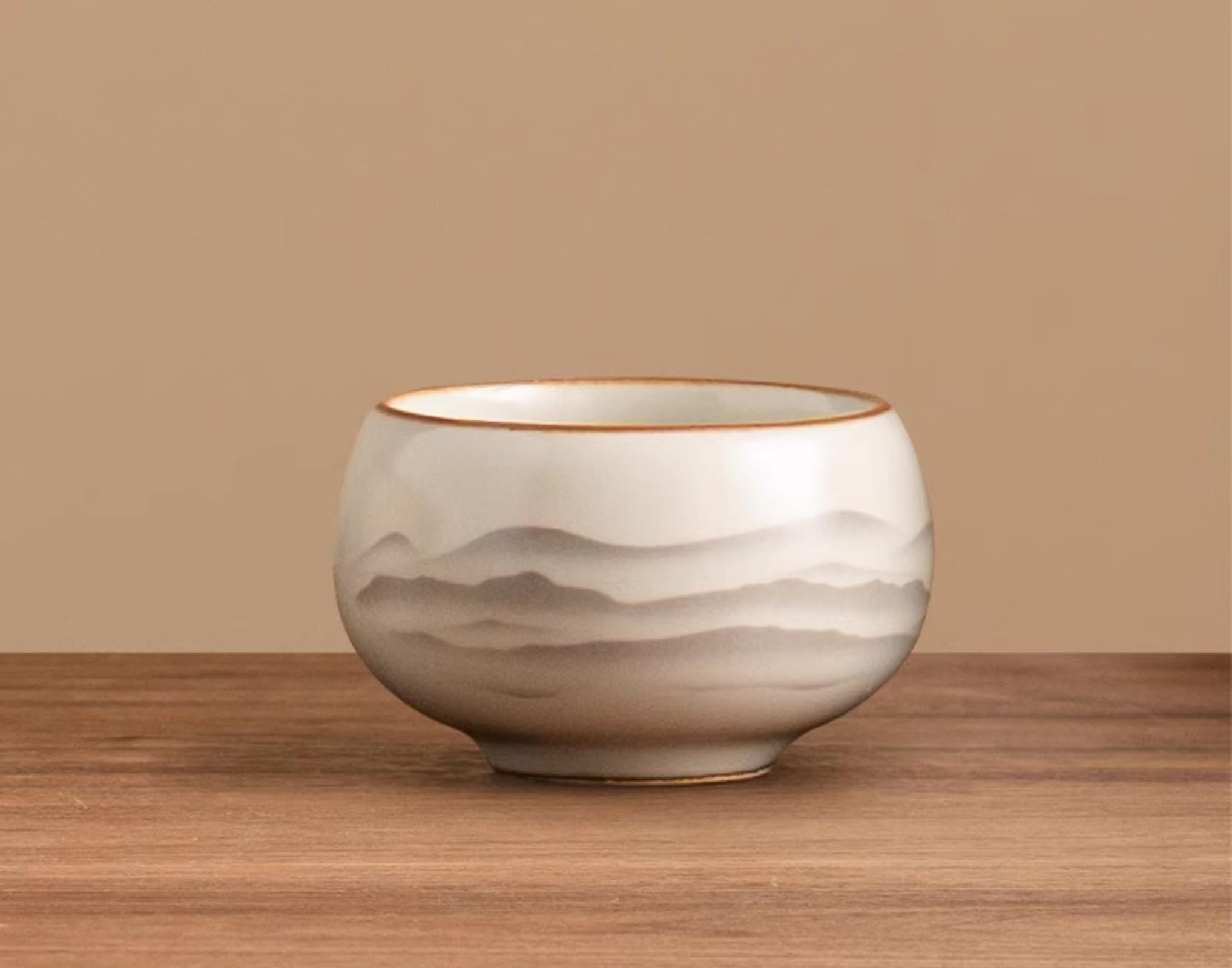 Beżowy Ru Kiln Ceramics Xishi Pot Czajniczek 9 szt. Zestaw, 100 ml 93.6 g, Gospodarstwo domowe Odbiór Gości Kungfu Zestaw Herbaty Garnitur