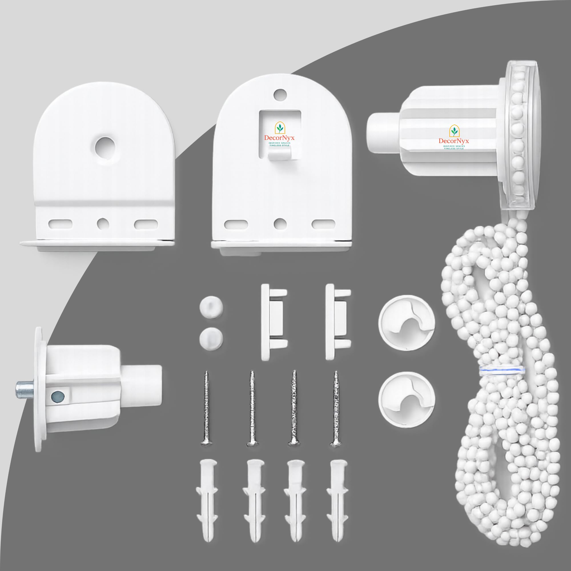 Roller Blinds Brackets Accessories Kit | Heavy Duty 8 Gear Roller Mechanism for 38 MM Roller Poles with Metal Brackets for 38mm Blinds-image-45