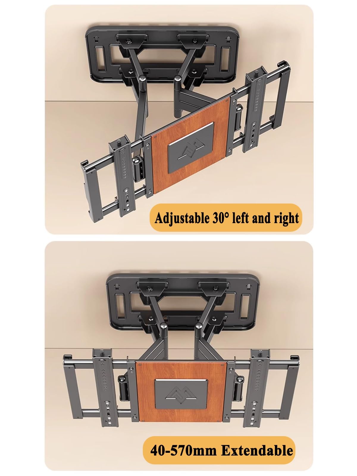 Supporto da Parete per TV A Movimento Completo per Televisori da 75-150 Pollici, Spessore Ultrasottile a 8 Bracci con Doppio Braccio Articolato, Rotazione, Inclinazione