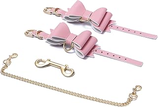 [LittleForBig] BDSMグッズ 柔軟なラム革ベルト【蝶結び】足枷カフス 4点セット 調節可能
