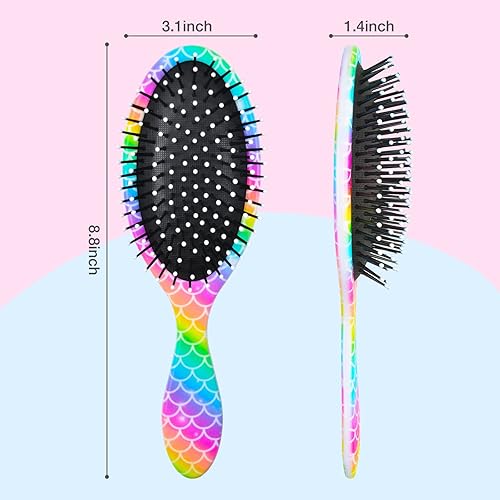 Miniatura 2 de Ausletie Cepillo desenredante para cabello húmedo para niños y niñas, cepillo para niñas y mujeres, cepillo desenredante para cabello grueso, peine