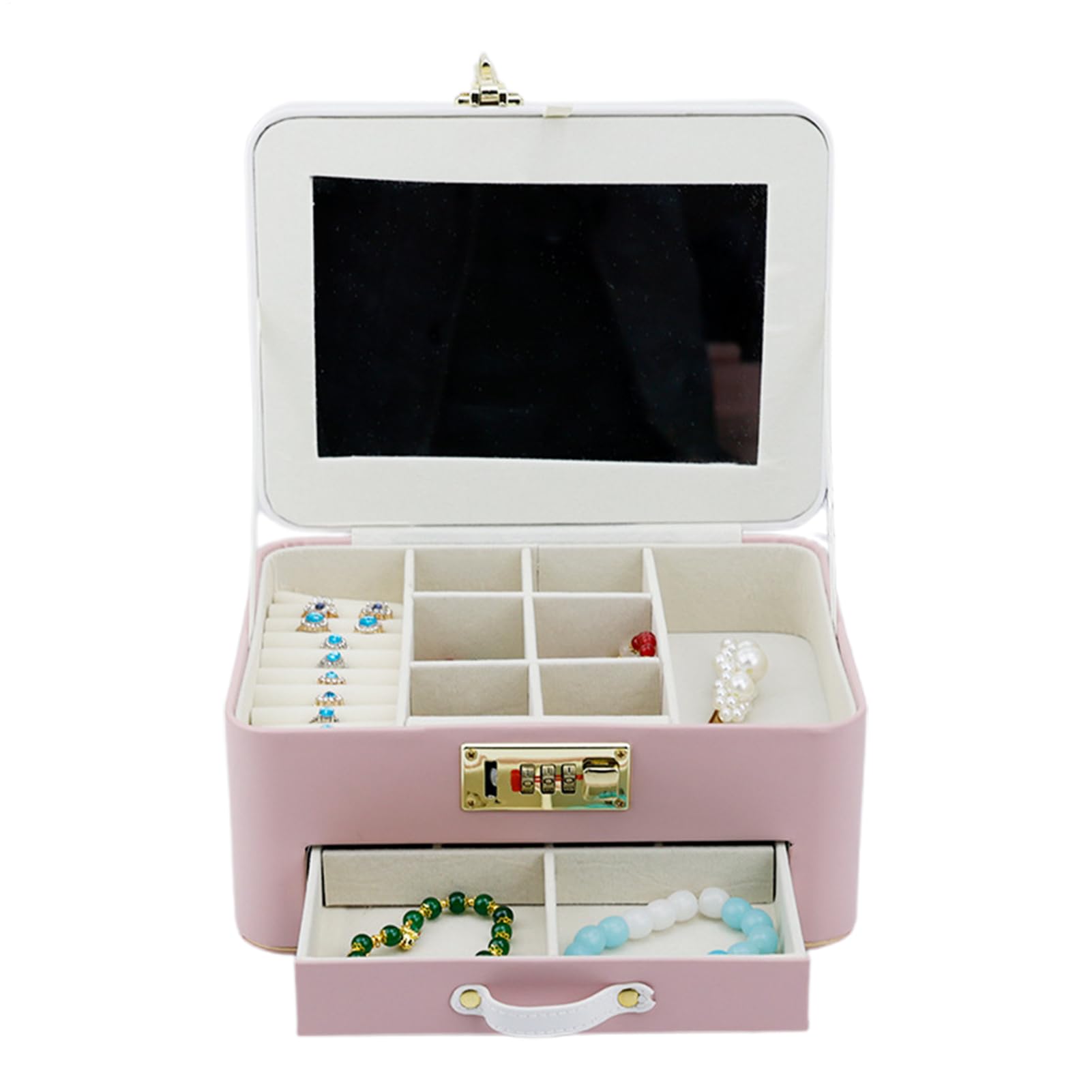 Genérico Kids Jewelry Box with Lock,Jewelry Box with Lock | Storage with Cute Cat Design for Children - Necklace Jewelry Storage with Earrings
