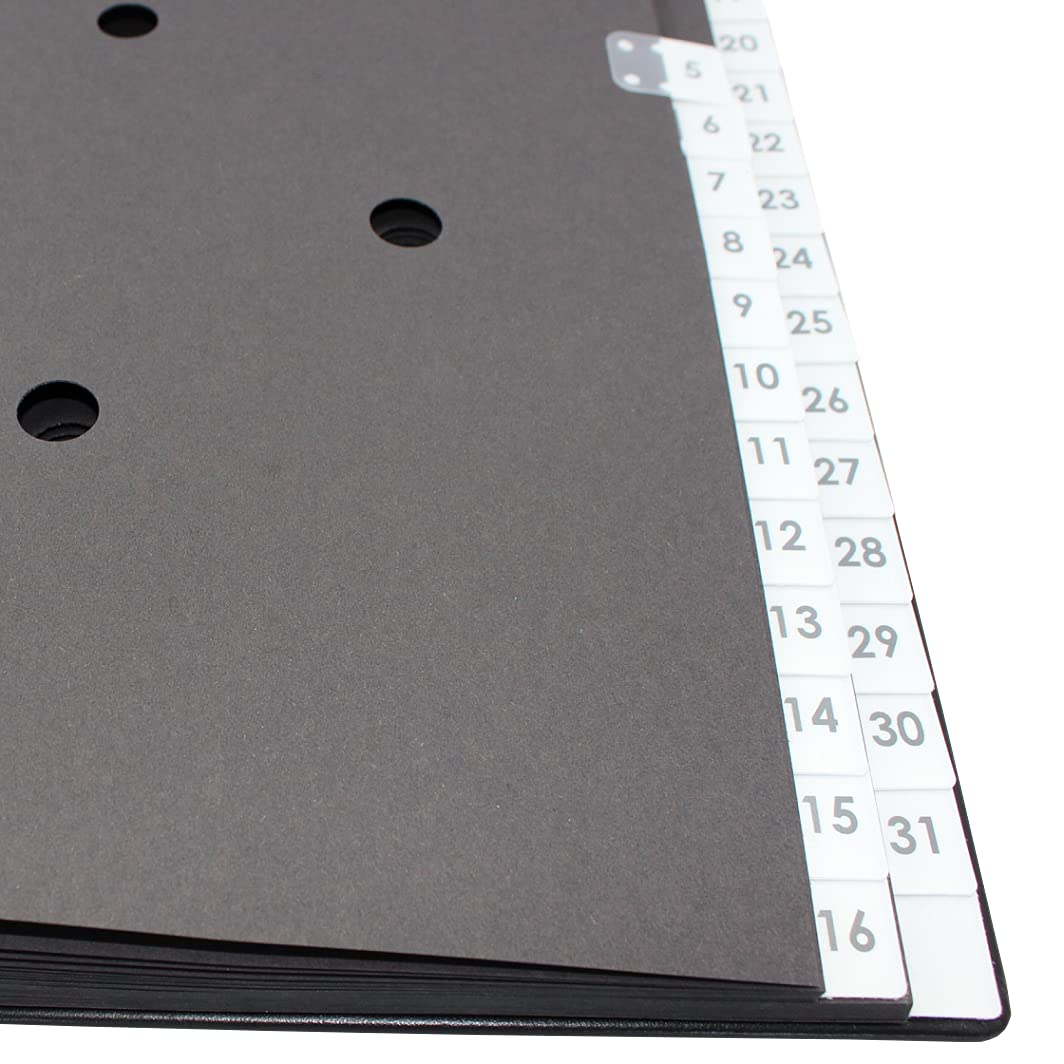Classificatore con indice 1 – 31 NERO Custodia in pelle bovina liscia