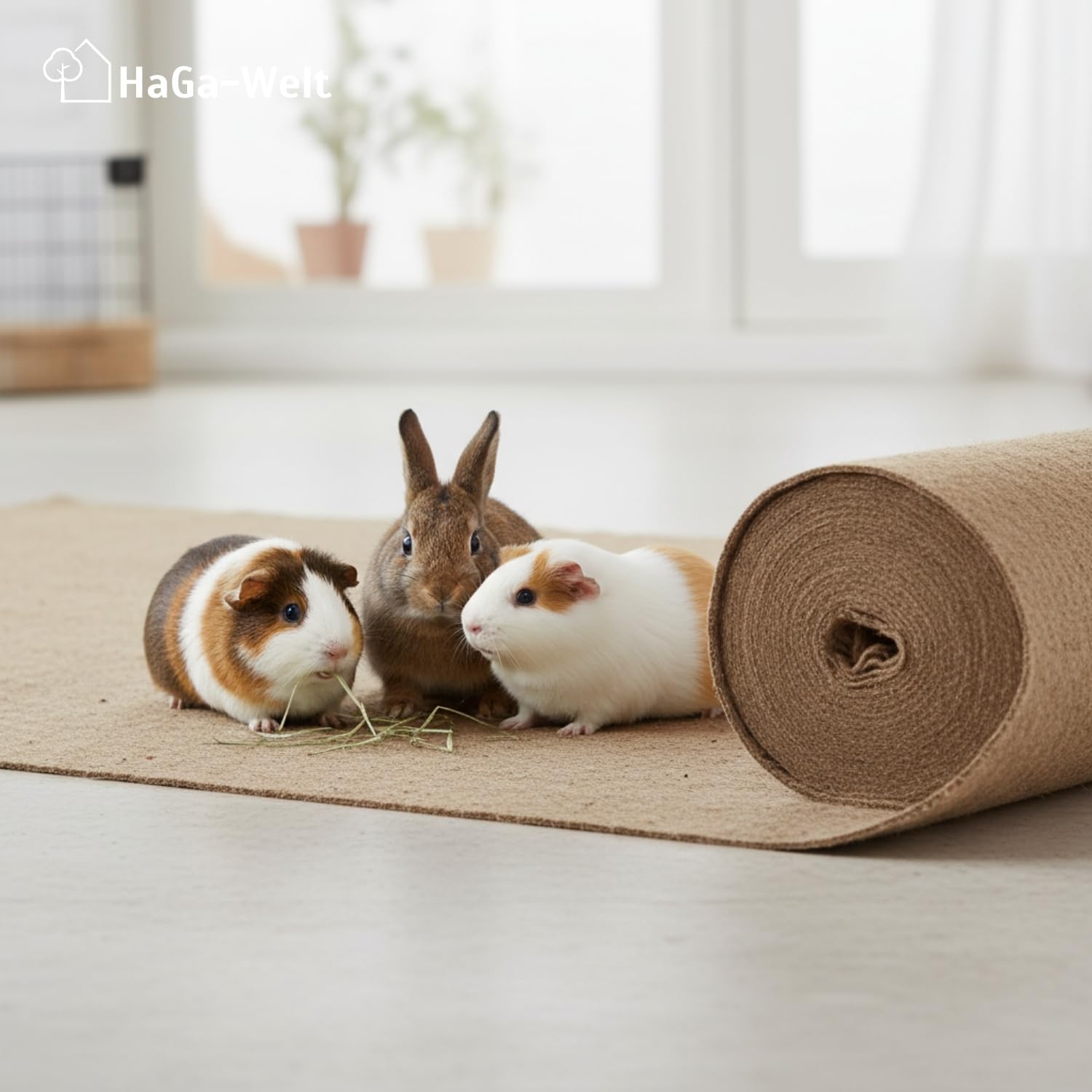 HaGa® Tapis en chanvre 500 g/m² en 0,65 m x 5 m | Tapis de litière durable pour cage de petits animaux | Tapis en chanvre respirant, support parfait pour la litière de petits animaux, 100 % chanvre