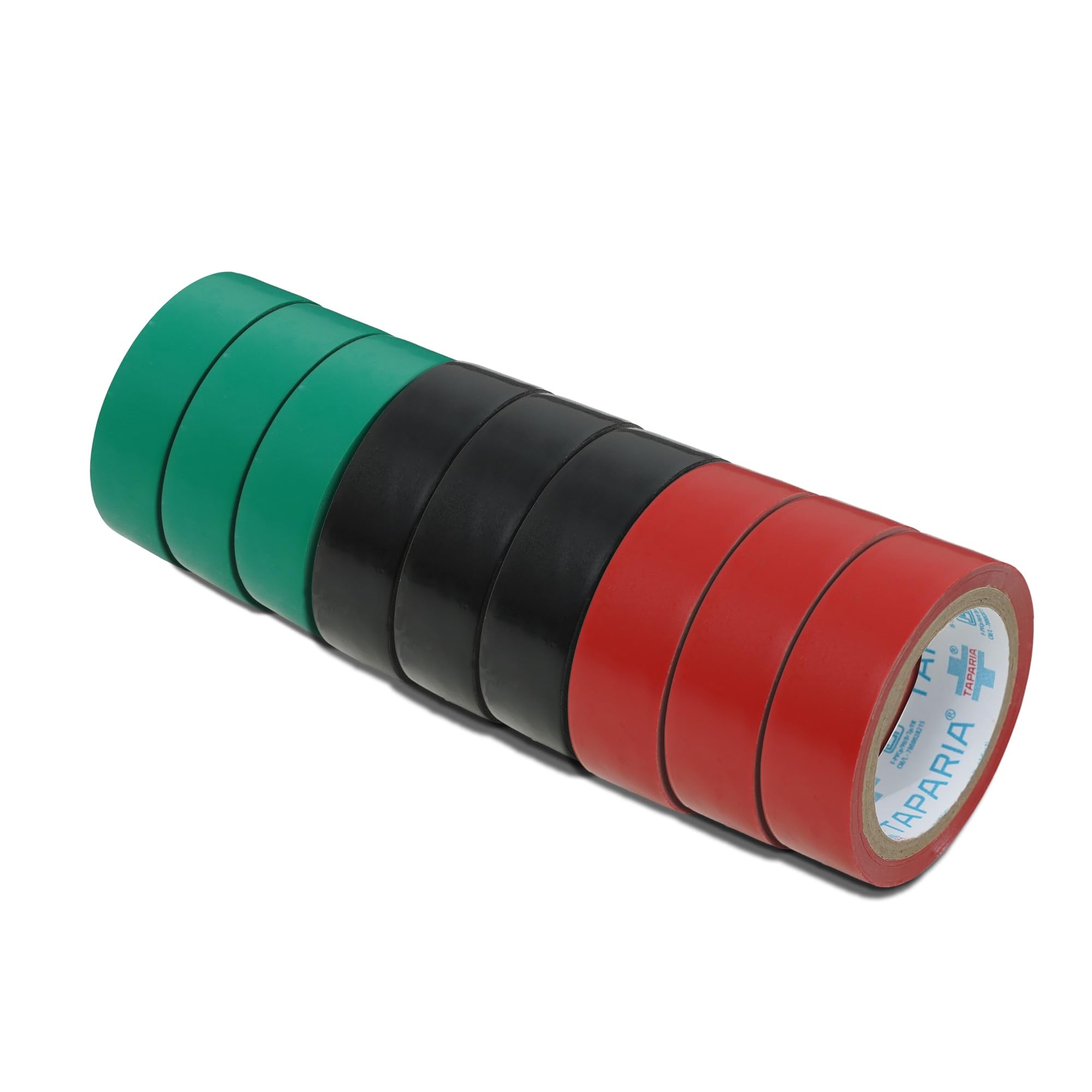 Taparia PVC Electrical Insulation Tape (Pack of 9: Black-3, Green -3, Red -2)-2000V High Voltage Protection-Fire Retardant, Moisture Resistant-Professional Electrician-Tape, IS 7809 Certified-image-6
