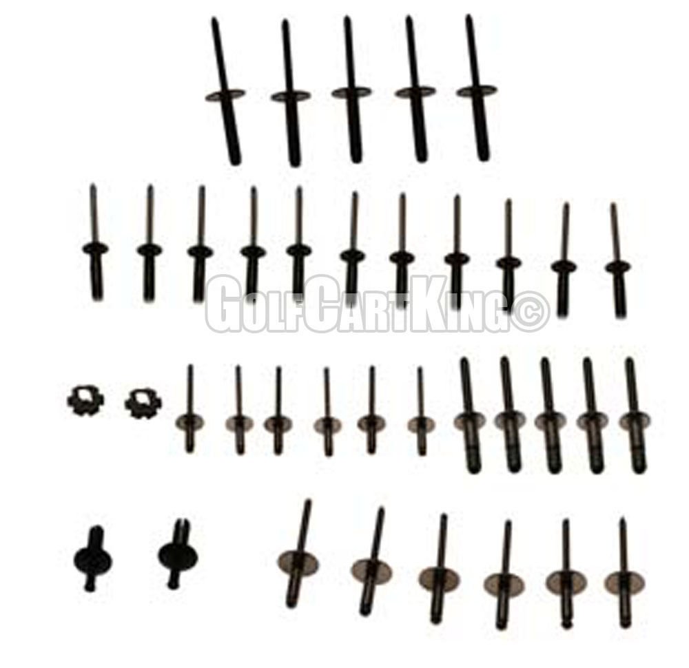 EZGO OEM Complete Body Rivet Hardware Kit (94+) TXT Golf Cart Install Gas/Electric