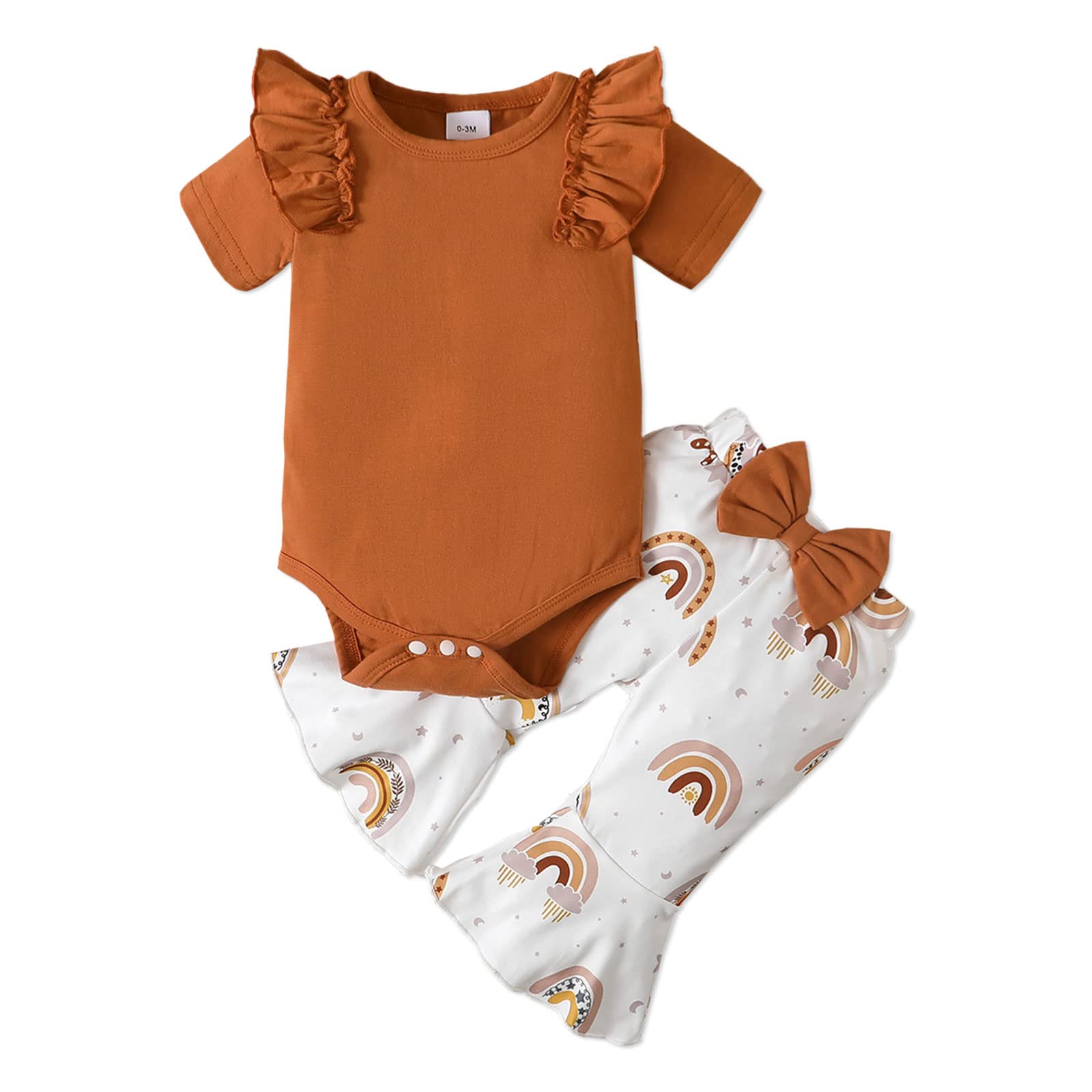 Infant Baby Girl Cami Romper Bodysuit Tops Flared Bell Bottom Pants  Leggings PC Summer Outfits