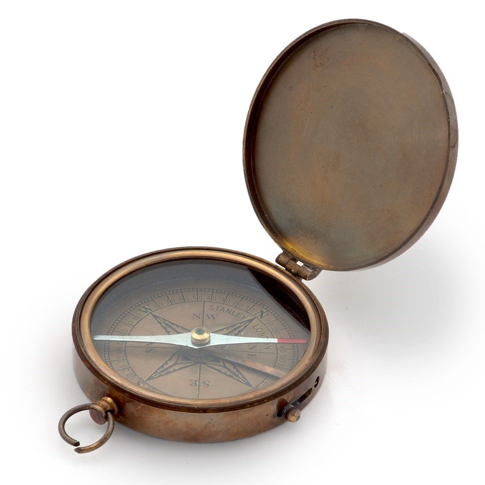 Little India Pure Brass Direction Finder Traveller Compass (218, Silver)-picture-33
