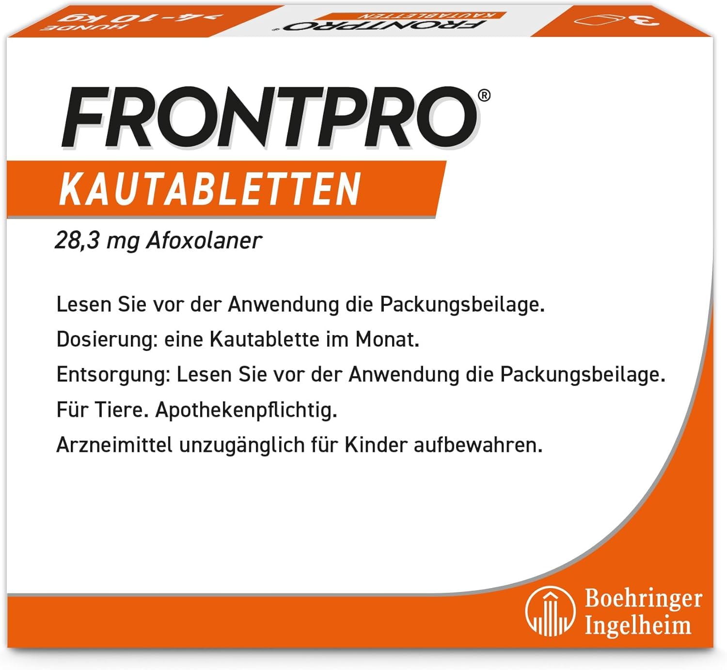 FRONTPRO Hund M - Kautablette gegen Zecken & Flöhe (Hunde 4 bis 10 kg) | 3x Kautabletten (2er Pack) für 6 Monate Schutz + Kotbeutelspender - mit und ohne Futter verabreichbar