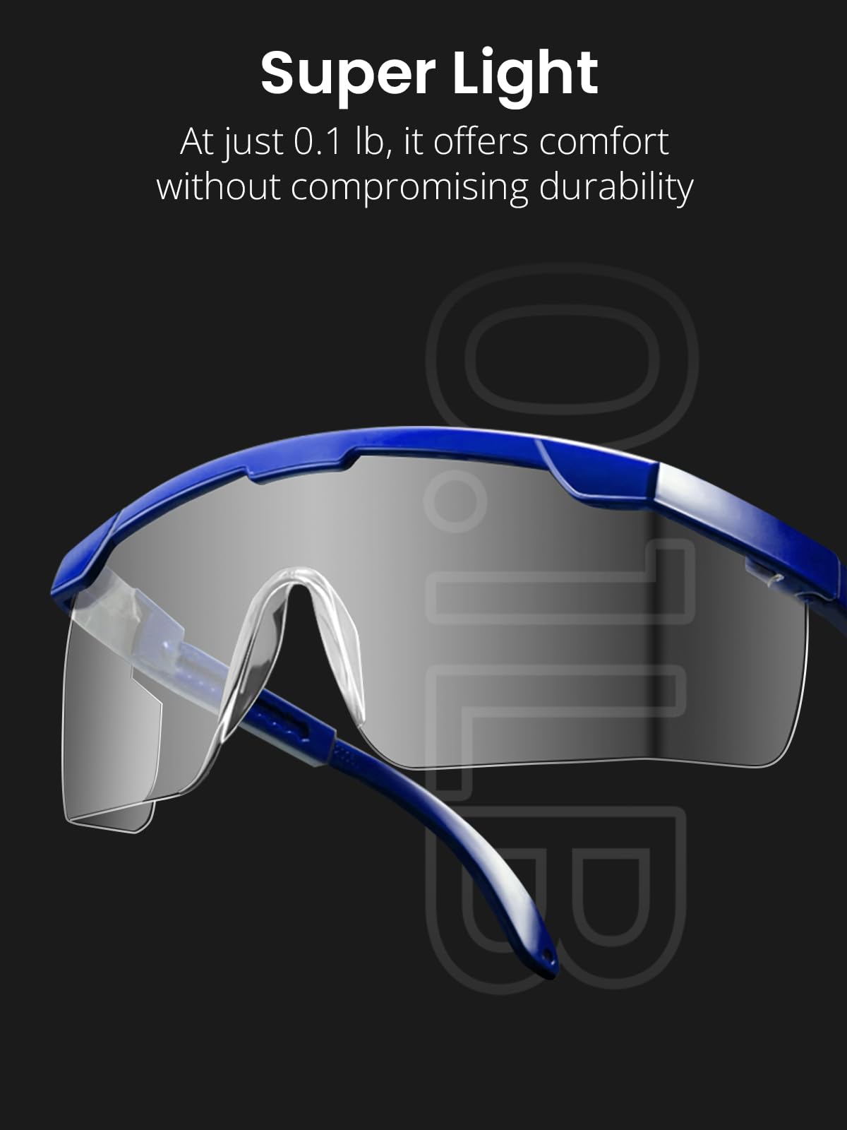 Gafas de seguridad sobre gafas, gafas de seguridad antivaho con lentes transparentes de visión amplia, patillas ajustables, gafas ligeras para hombres y mujeres