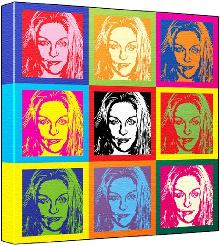 Tableau Pop Art Sheryl Lee style Che Guevara par Andy Warhol en toile déco 30x30 cm