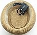 Men's Fancy Summer Straw Pork Pie Derby Fedora Upturn Brim Hat (Small-Medium, Toast)