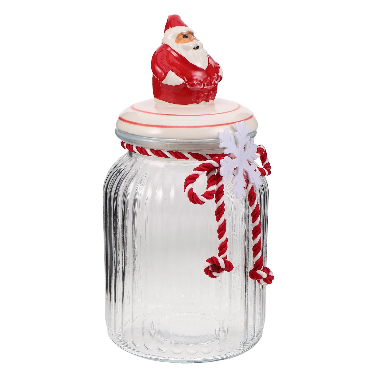 Barattolo per Biscotti Natalizi in Vetro con Coperchio Sigillato Contenitore Piccolo per Caramelle e Noci Porta Biscotti Decorativo per Feste di Natale e Conservazione Alimenti