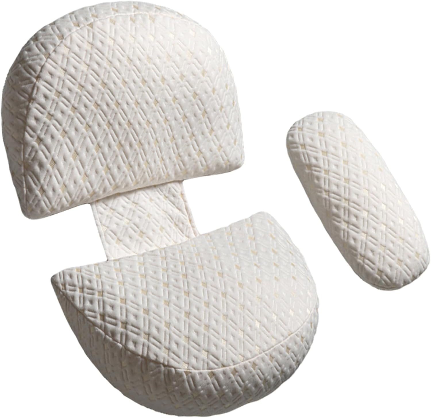 Pregnancy Pillow Maternity Body Pillow -Breathable Cotton U-Shaped Matemity Pillow with Removable Washable Coverfor Prenatal Comfort (Platinum, ONE Size)