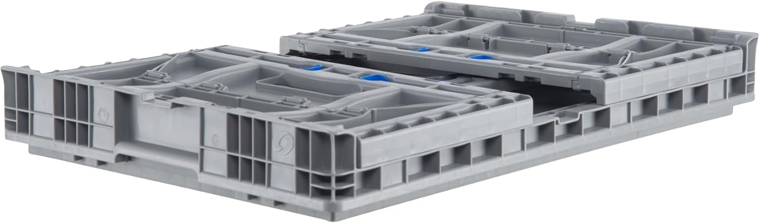 Hudson Exchange 23.62 x 15.75 x 11.81" (15.2 Gallon) Collapsible Straight Wall Handled Storage Container Tote, Gray - Image 4