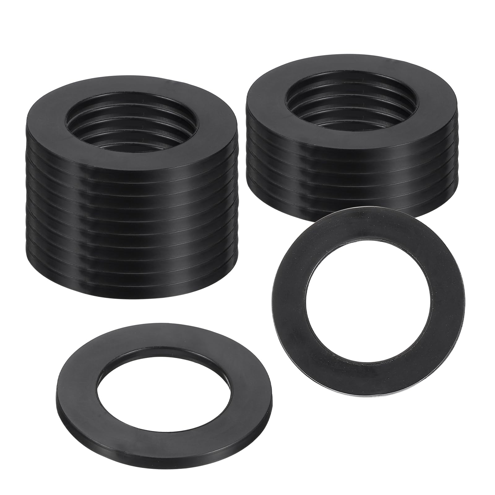 sourcing map 18Pcs Rubber Washers, 1 9/16 OD x 1 ID x 0.1" Thickness Flat Washers for Bolts Spacers, Shower Head, Plumbing, Hose Connecting