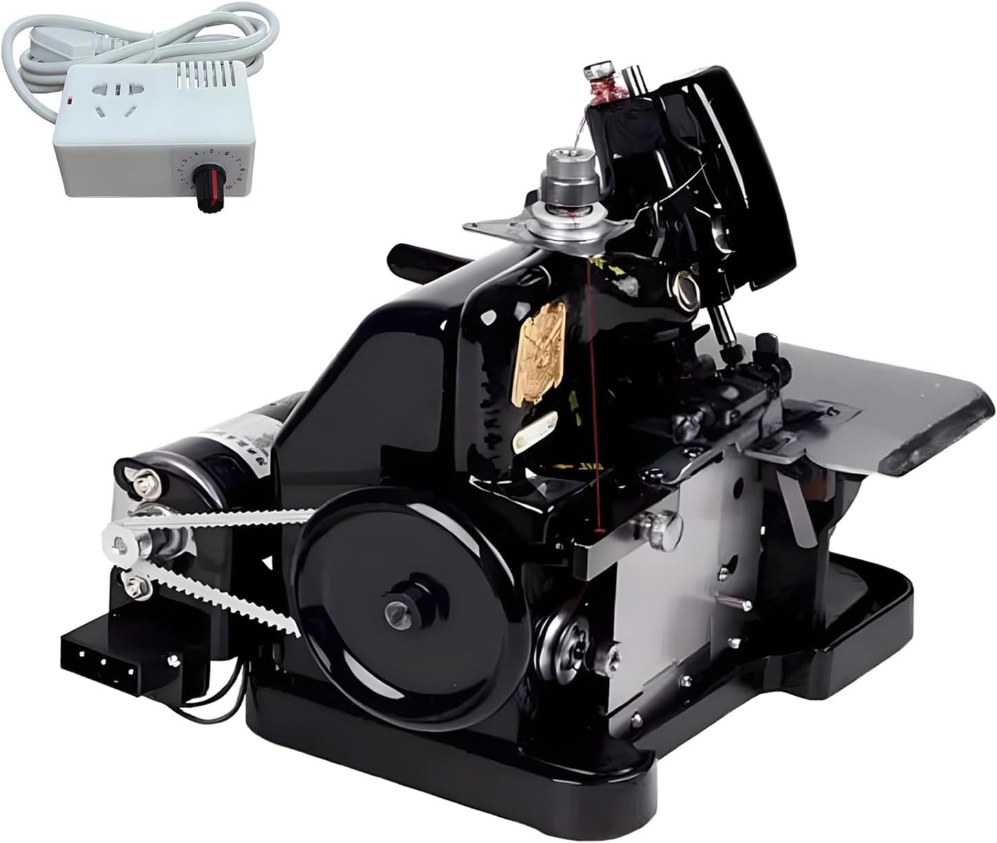 High-Speed Overlock Serger Machine with Stepless Speed Adjustment,250w Motor,3000 SPM,Adjustable Stitch Length and Width,Ideal for Edging,Seaming,and Decorative Stitching Black