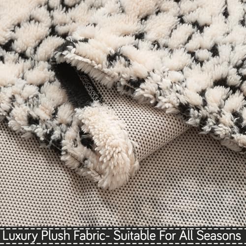 Image of HOKIPO Soft Plush Sofa Throw Cover for 2 Seater Sofa - Luxury All-Season Sofa Cover, 'Noirea Series' Textured Stripe (180x250 cm) (AR-6652-D2)