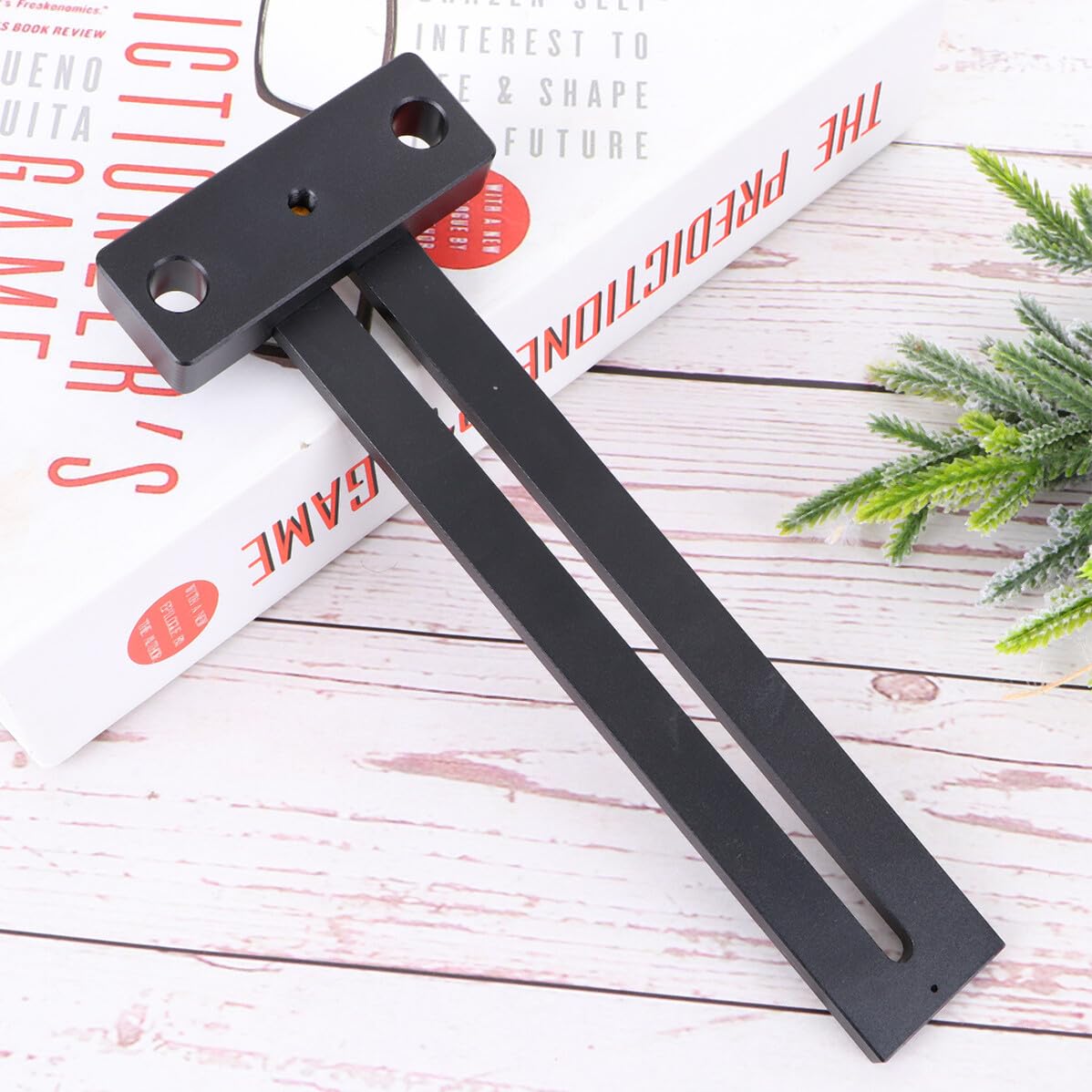 Righello T per Marcatura in Lega di Alluminio Nero Scala Chiara e Precisa, Leggero, la Lavorazione del Legno