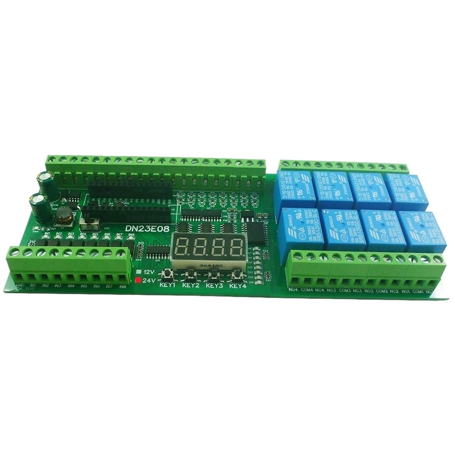 1PCS DN23E08 Home Automation Module Controller RS485 Relay IO Expanding Board Code for Dimmer Switch(DC 12V with Shell)
