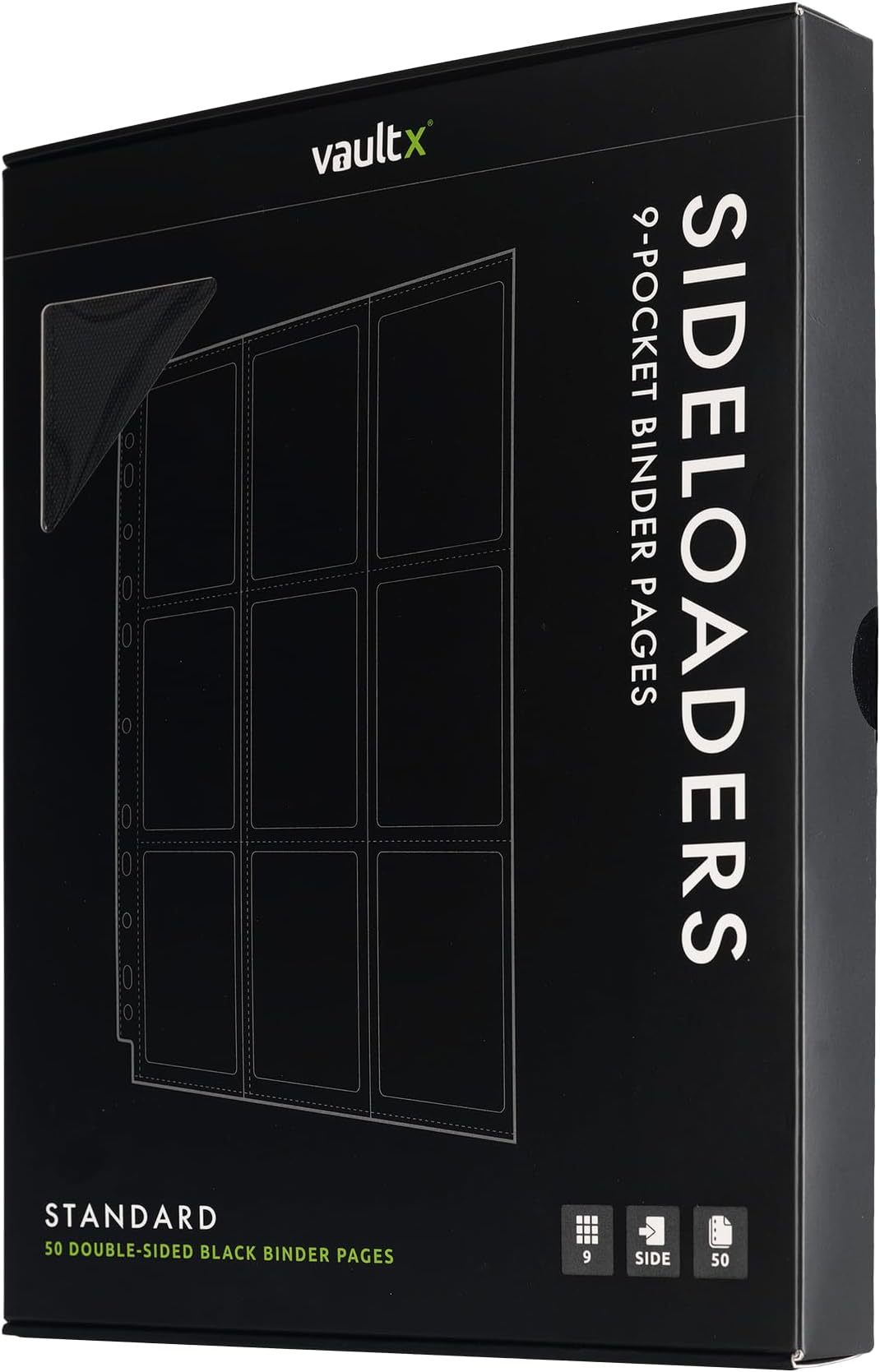 Vault X Side Loader - 9 Pocket A4 Trading Card Binder Page Storage Wallet - 900 Side Loading Pockets for TCG