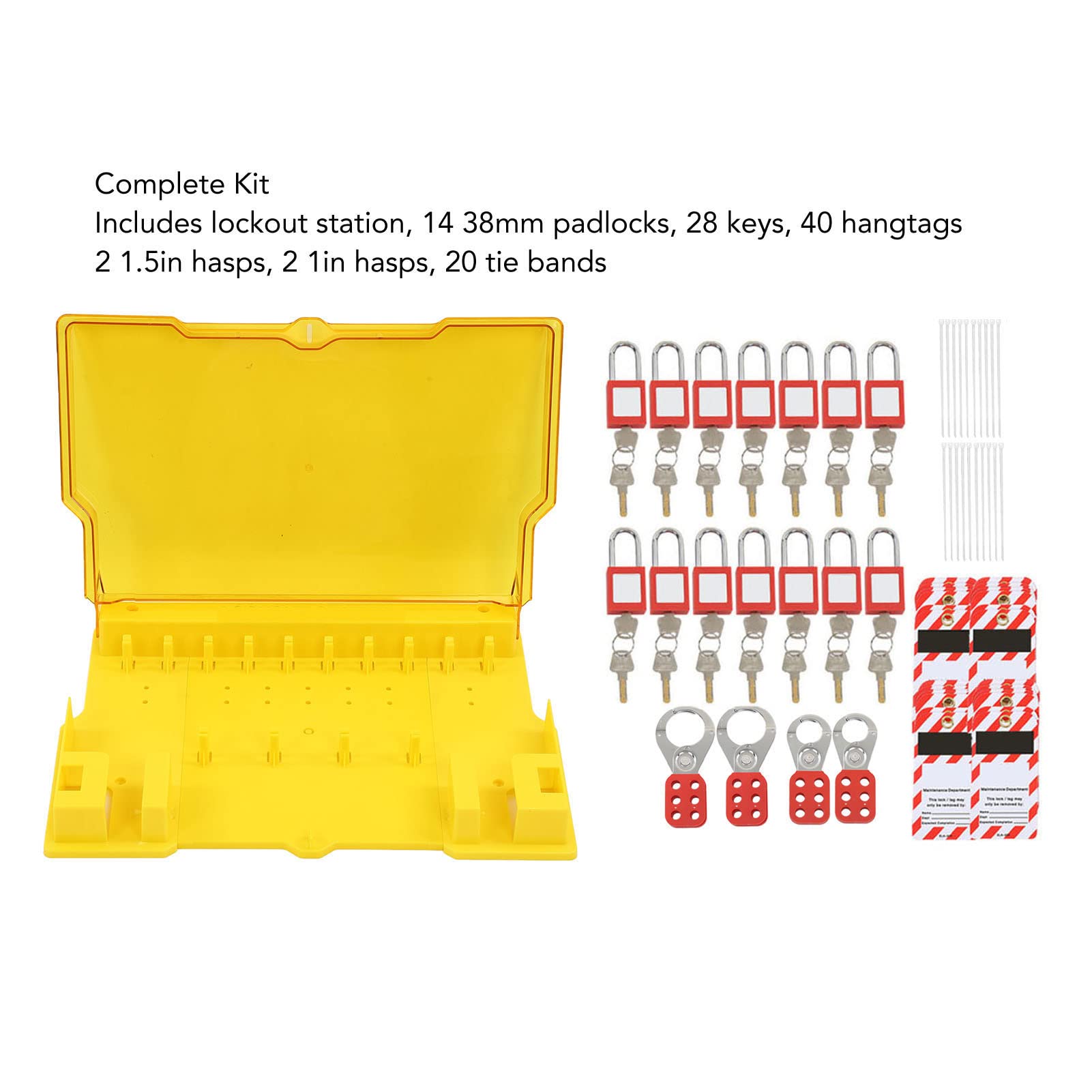 Cryfokt Kit de Estación de Bloqueo y Etiquetado Diseño Duradero con Cerradura Suministros Completos de Bloqueo Visual para Fábrica 22,24 X 15,75 Pulgadas