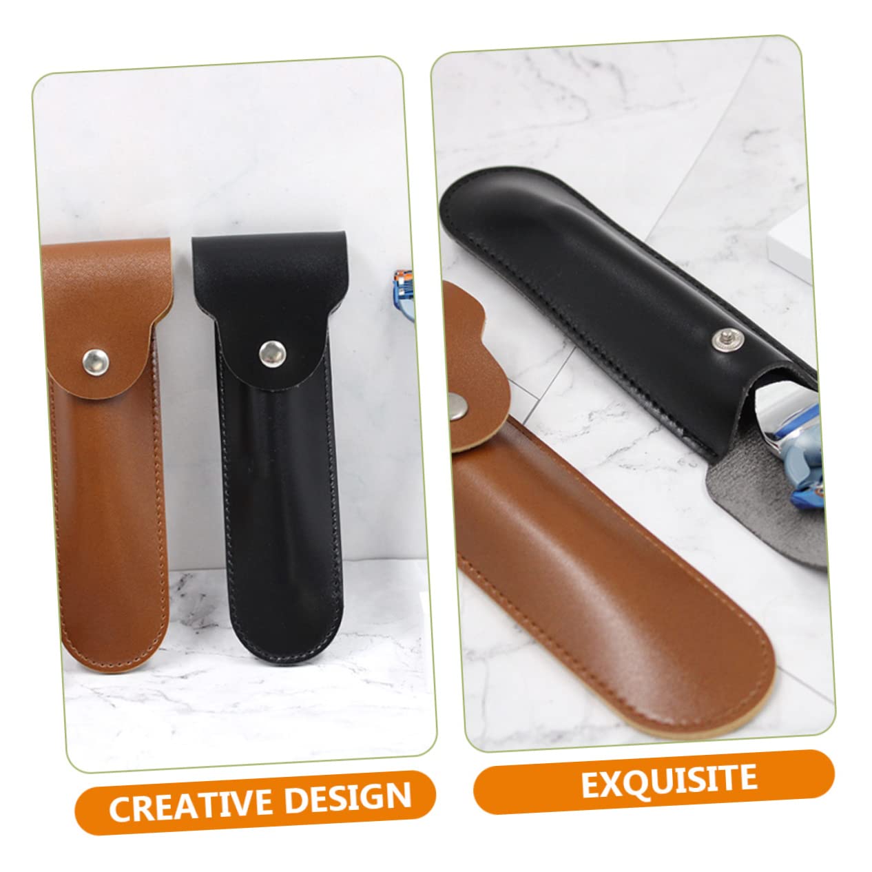 FOMIYES 5 Custodie Da Viaggio in Pelle Per Idee Di Compleanno Con Chiusura A Bottone Automatico Compatte Ed Eleganti Per Luso Quotidiano